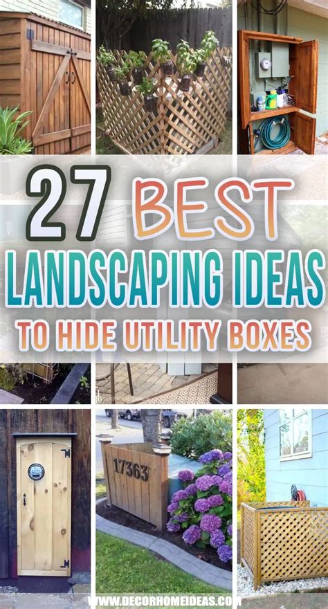 decoration near yard electrical boxes|landscaping to hide utility boxes.